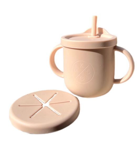 ALL IN ONE SILICONE SNACK CUP - NUDE